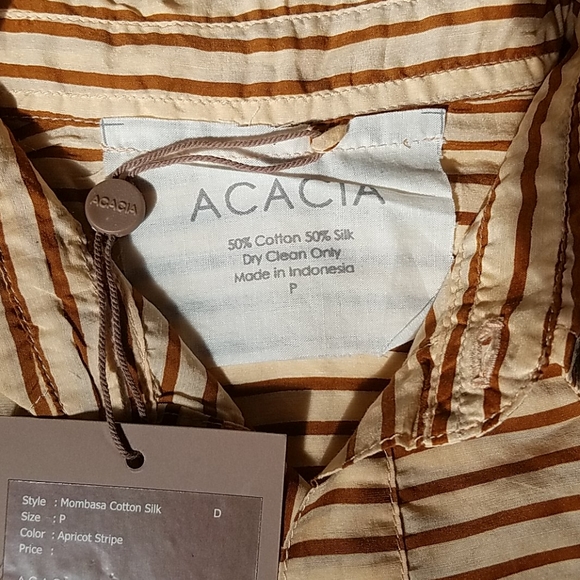 New acacia apricot stripe mombasa cotton silk P XS - Picture 7 of 12